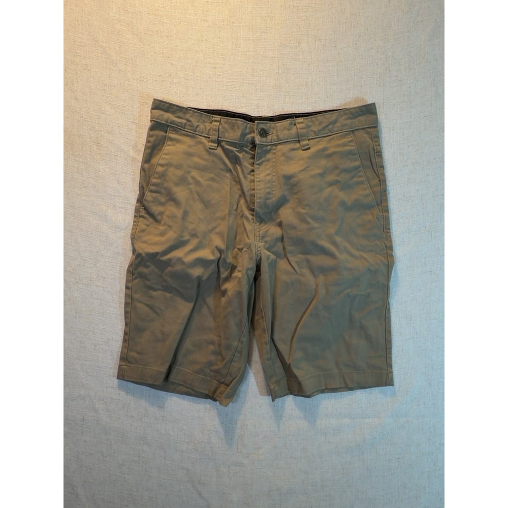 Volcom Chino Shorts Olive Green Cotton Flat Front Men's Size 32